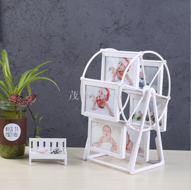 Children ferris wheel photo frame rotating windmill plastic photo frame combination 5-inch wedding photo studio photos display stage