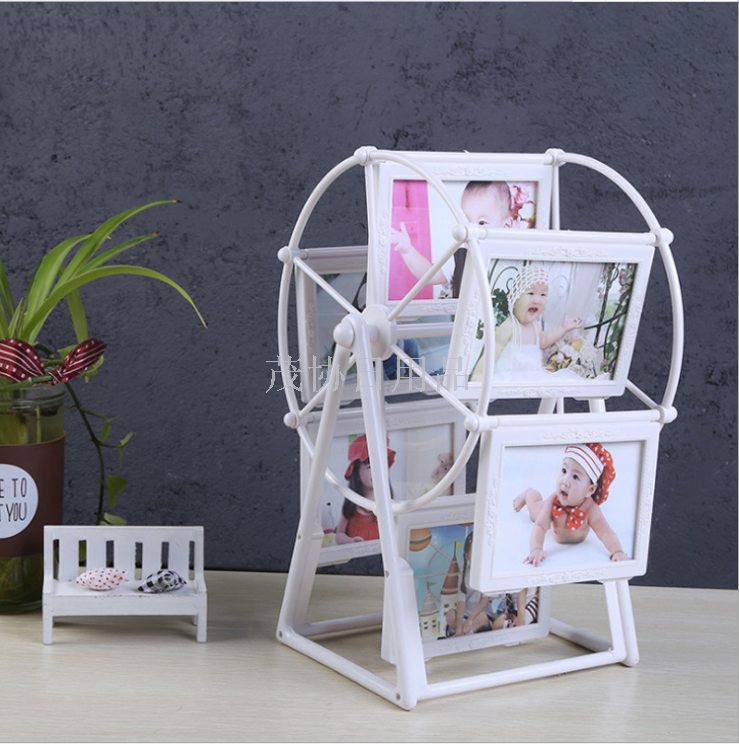 Children's Ferris wheel photo frame, rotating windmill plastic photo frame set, 5-inch wedding photo studio photo display table Specification image