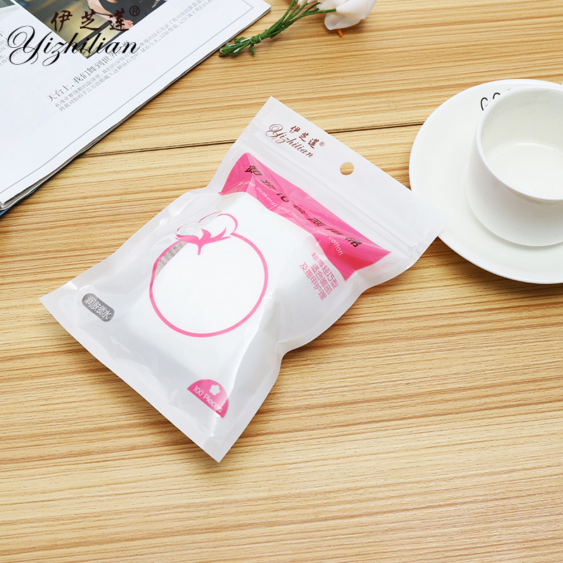 Yi Zhi Lian 2057 square make-up cotton bag manufacturers wholesale quality long velvet non-woven cosmetic tools