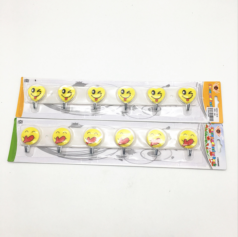6 Long expression hook stick hook Punch hook wall hanging coat hook wall hanging coat hook hook Long row of hooks