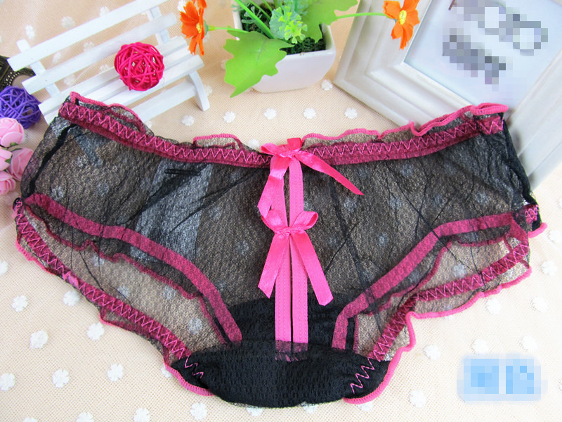 Siani 5616 Hollow-out candy color sexy lace underwear ladies transparent bow low waist sexy underwear full figure