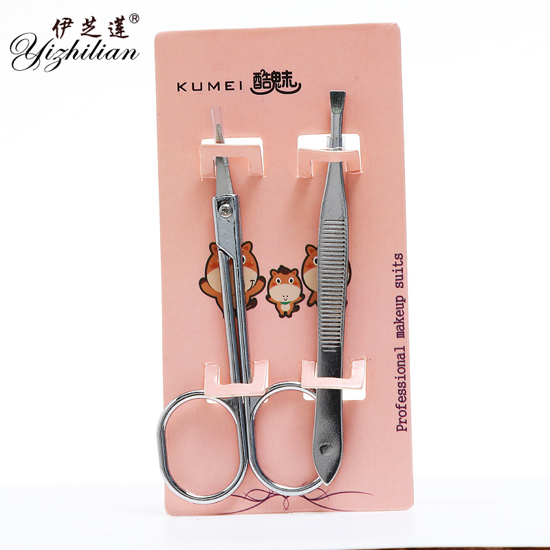 Eglon 8302 Women's Beauty Set Eyebrow clippers tweezers two sets details Picture