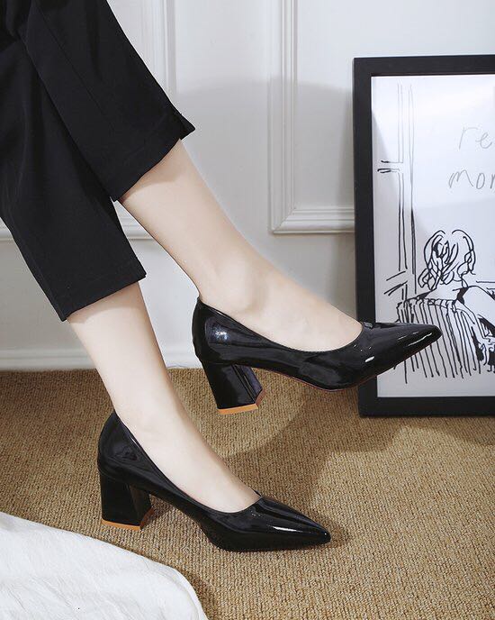 粗跟单鞋工作鞋女鞋产品图