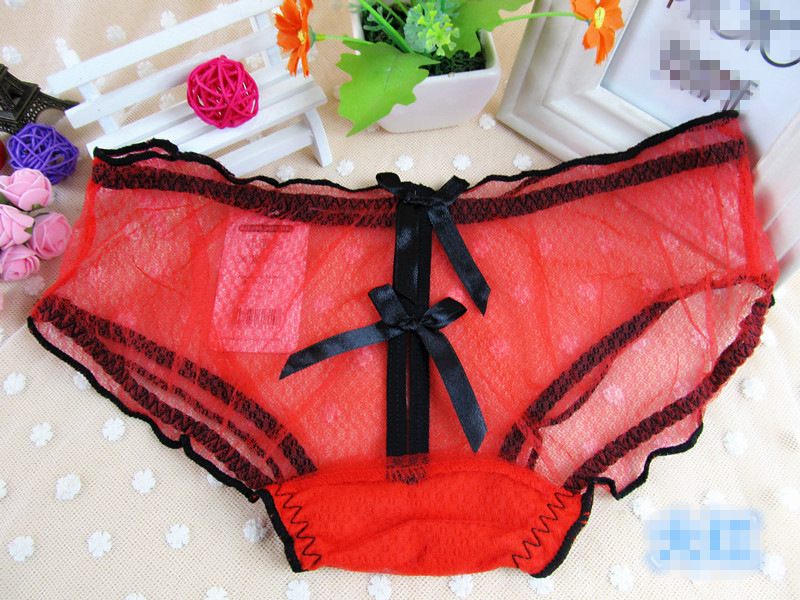 Siani 5616 Hollow-out candy color sexy lace underwear ladies transparent bow low waist sexy underwear details Picture