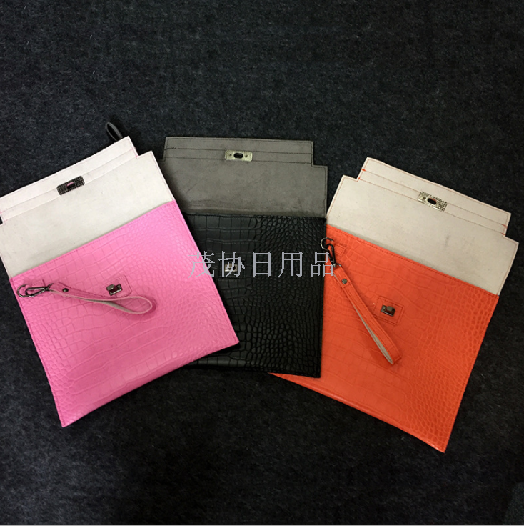 H hand-grabbed bag, hand-held bag, leather pants, packaging bag, trendy women's bag, pu leather fashionable women's bag, makeup storage bag details Picture