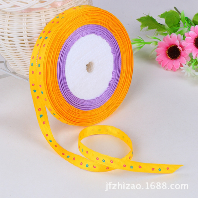Two-Color Printed Ribbed Printing With Garment Accessories Gift Packaging Ribbon Printing Webbing