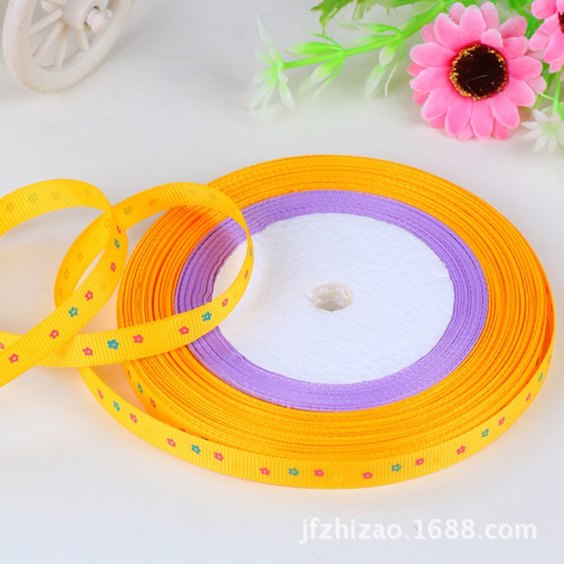 Two-Color Printed Ribbed Printing With Garment Accessories Gift Packaging Ribbon Printing Webbing details Picture