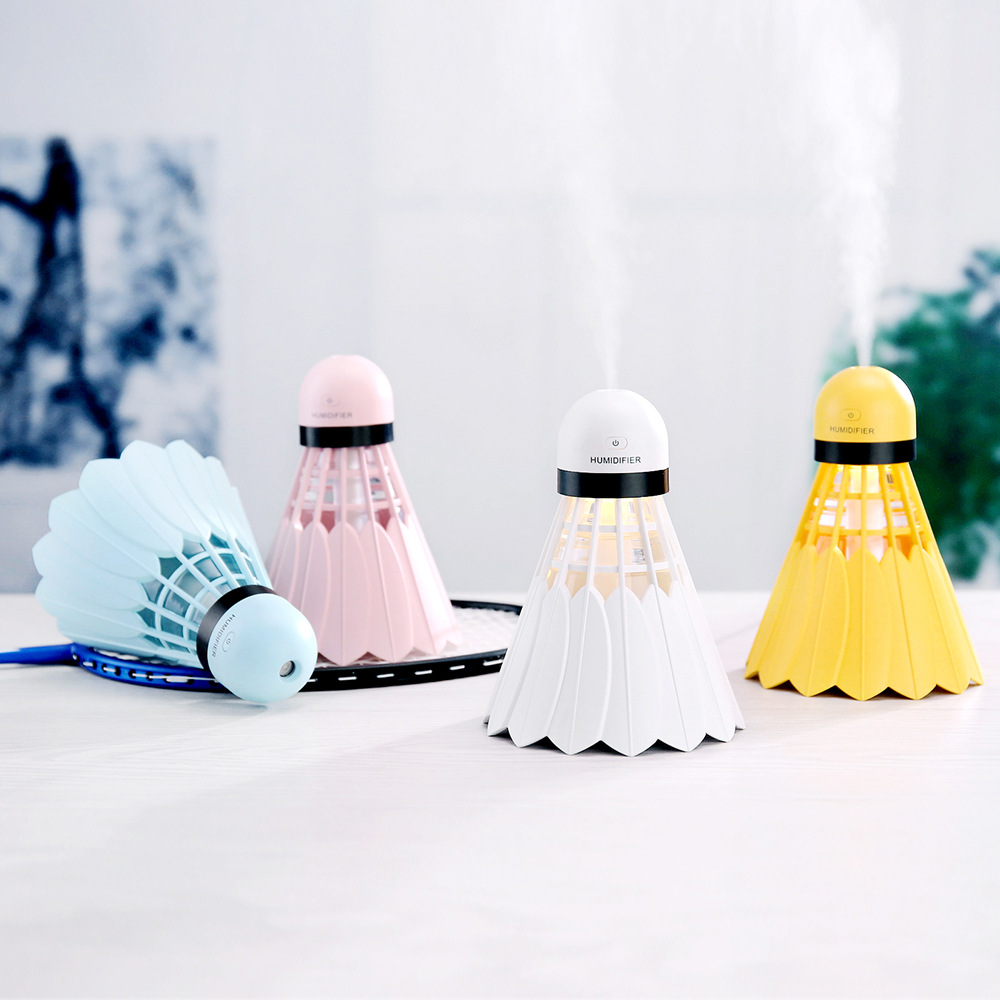 Badminton humidifier, mini home office desktop, creative usb humidifier, spray, silent night light