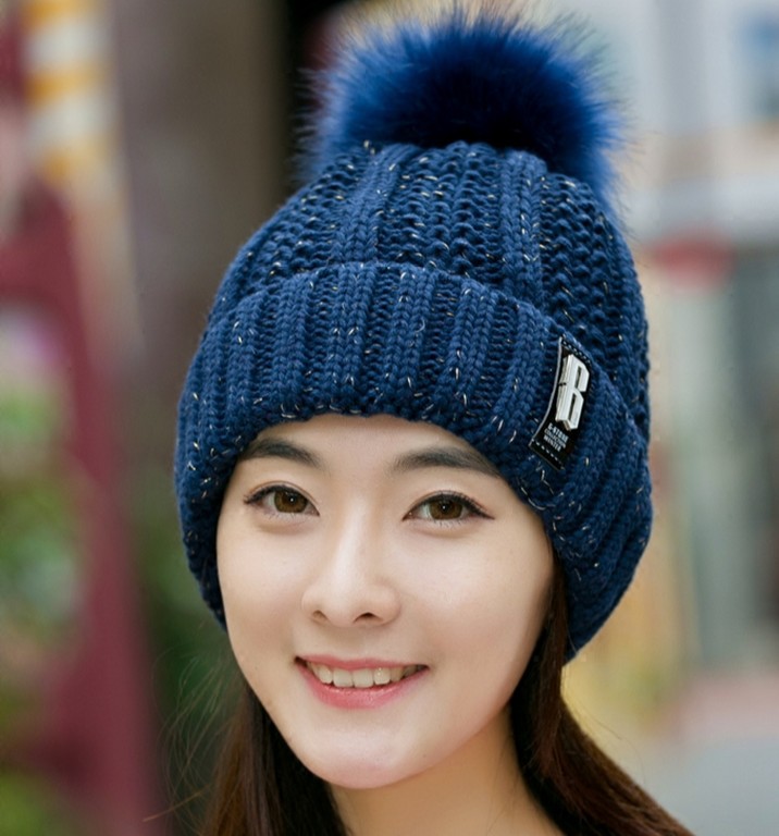 2020 South Korea Autumn/winter Fashion warm woollen hat winter bonnet B standard lovely mixed color winter bonnet thumbnail