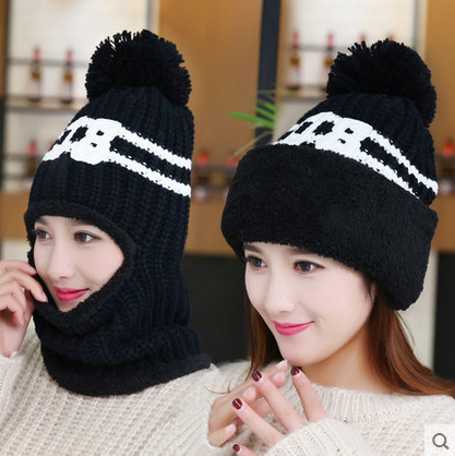 Hat lady winter wool ear protector with wool warm knit hat riding windproof ear protector cap cover cap winter bonnet