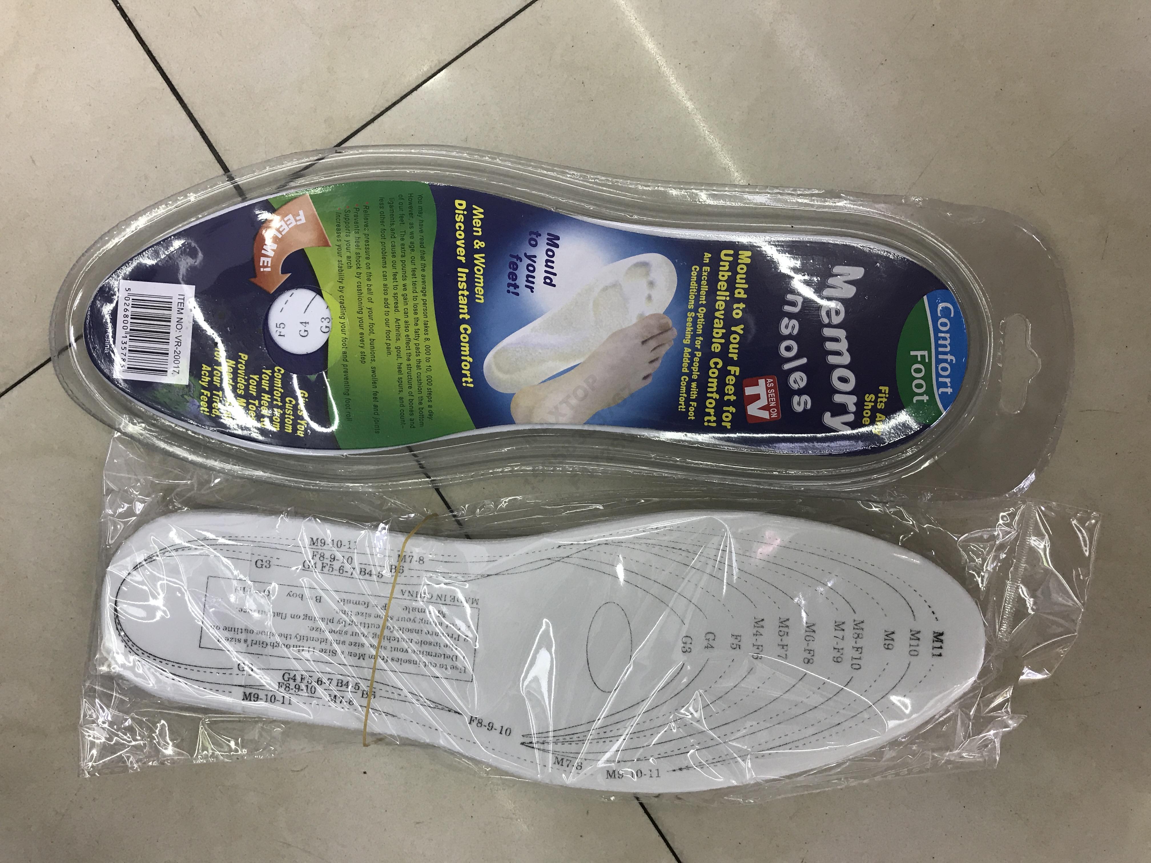 厂家直销 外贸爆款 记忆鞋垫 减震舒适鞋垫防脚臭 吸汗透气产品图