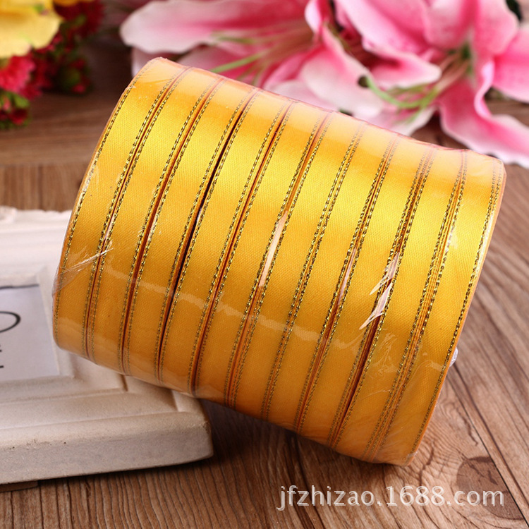 锦峰精品双金缎带 供应批发（1公分） 服装辅料 厂家批发定制产品图