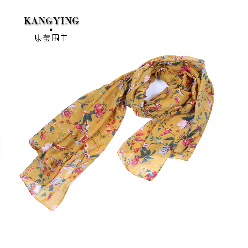 Japan And South Korea New Fashion Travel Printed Scarf Small Fresh Flower Lady Silk Scarf Manufacturers Custom Application Scenario