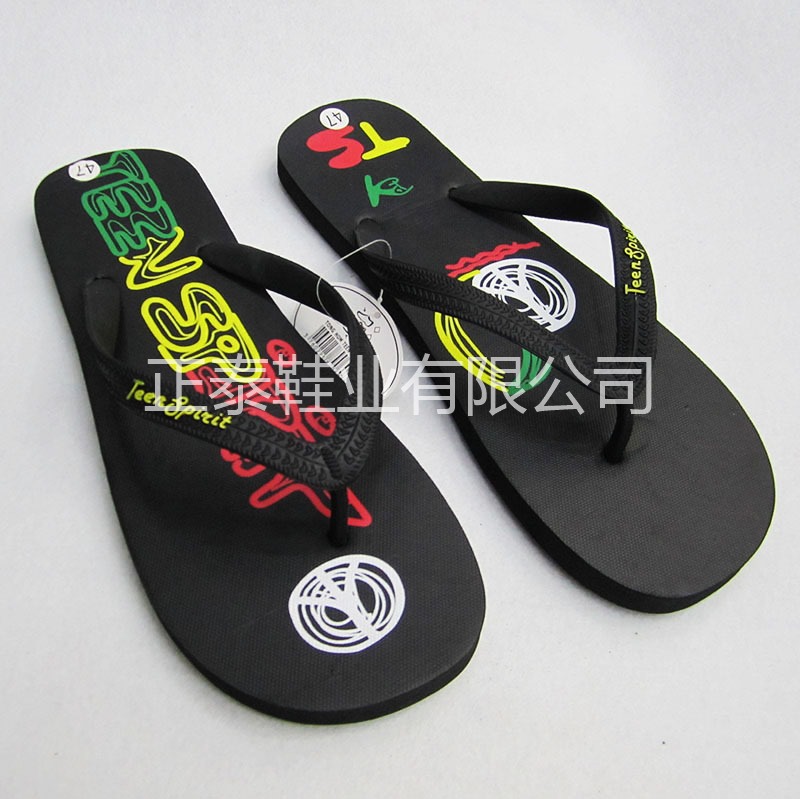 Custom-made oversized flip-flops for foreign trade, flat and anti-slip beach rubber flip-flops