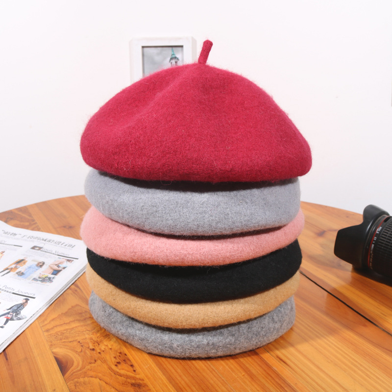 Winter new women's wool beret Korean version of the trend all the Japanese students warm hat autumn and winter fashion painter hat