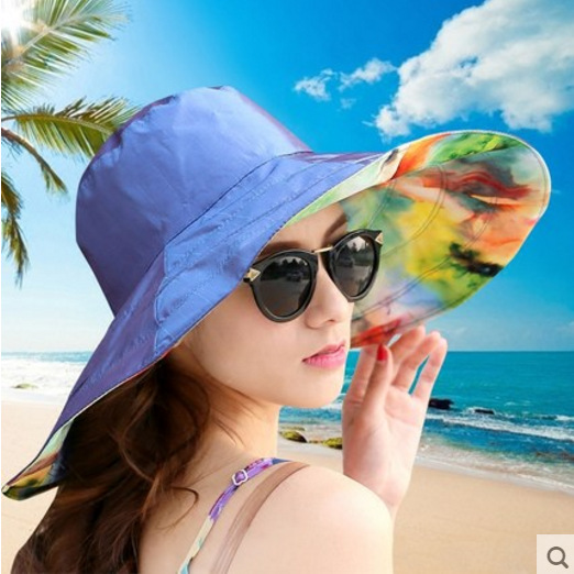 Summer sun hat collapsible outdoor beach hat outings sun sun hat large brim cold hat