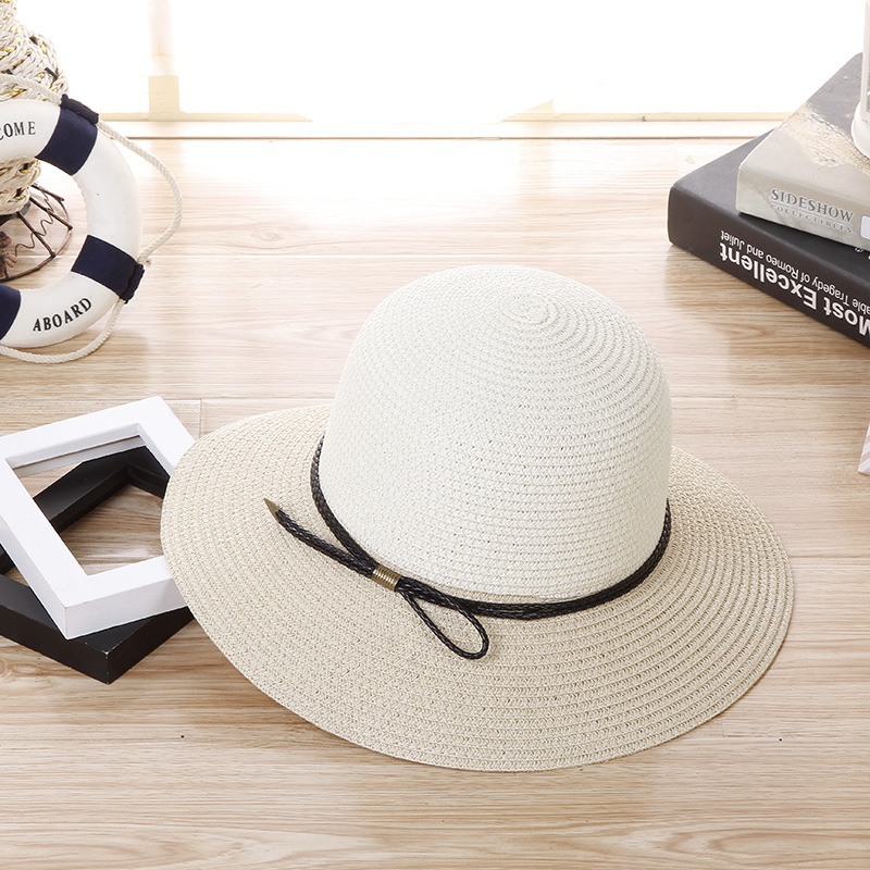 New ladies summer Korean hat straw hat beach hat bowknot sun hat large brimmed hat
