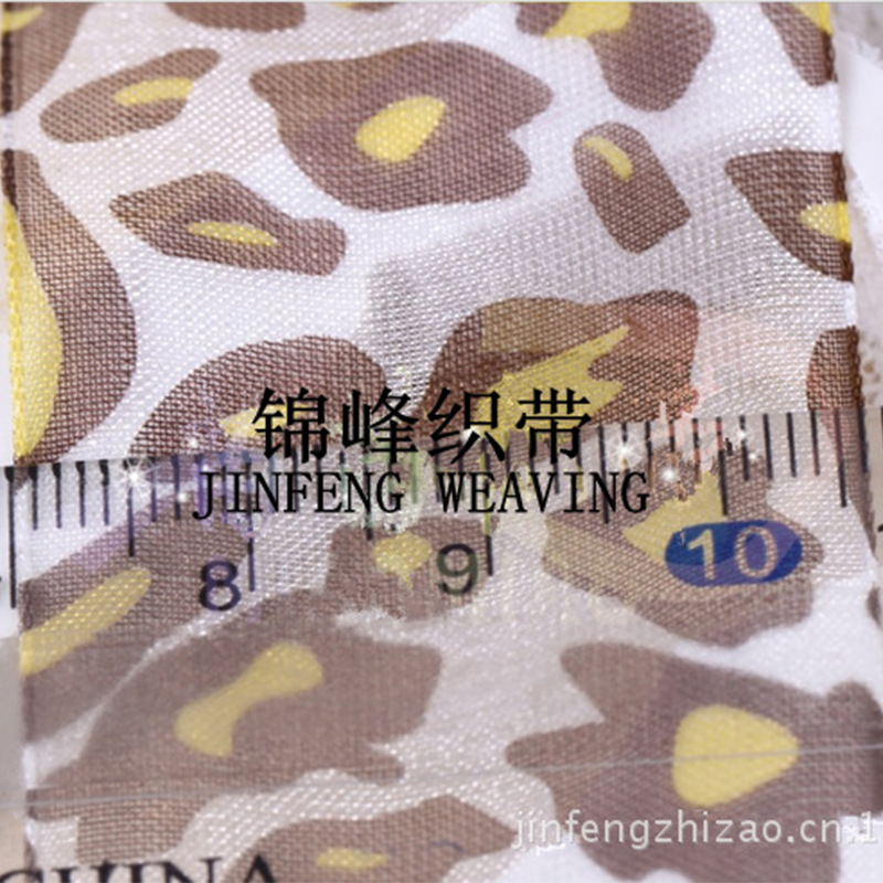 Taobao Hot Diy Handmade Gift Packaging Ribbon Printing Gauze With Snow Gauze Printing Transparent Specification drawing