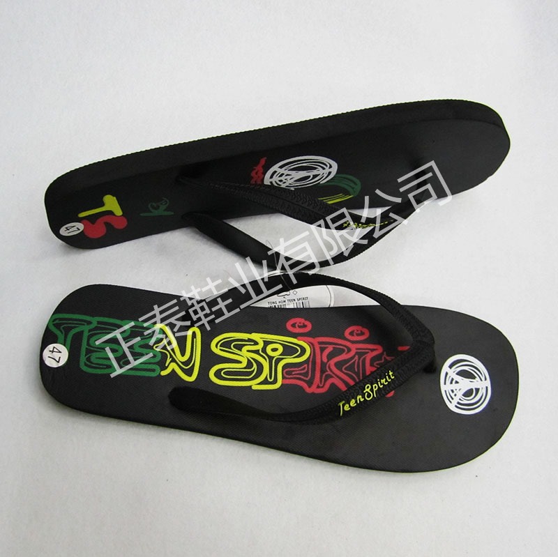 Custom-made oversized flip-flops for foreign trade, flat and anti-slip beach rubber flip-flops Specification image