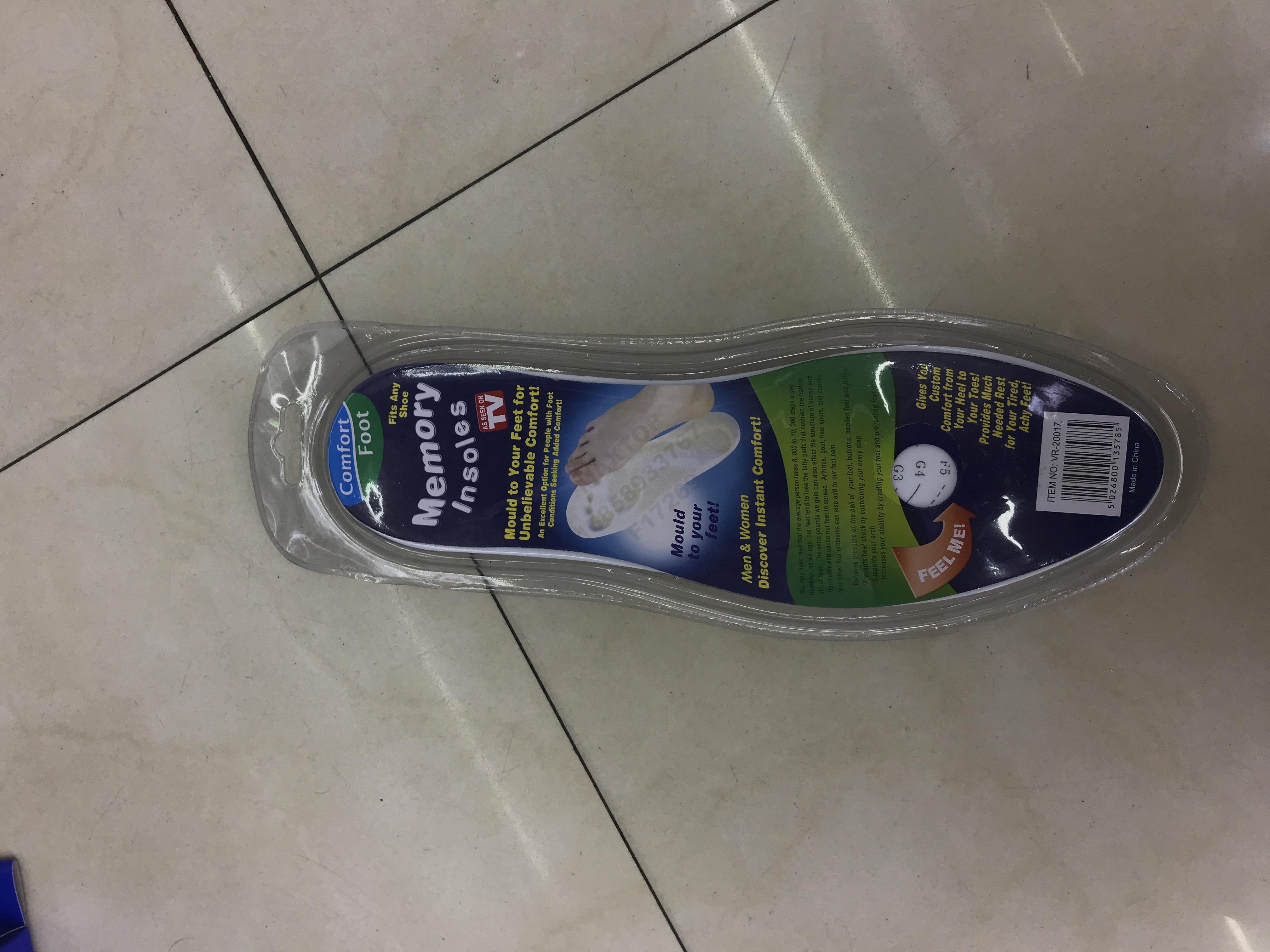 厂家直销 外贸爆款 记忆鞋垫 减震舒适鞋垫防脚臭 吸汗透气