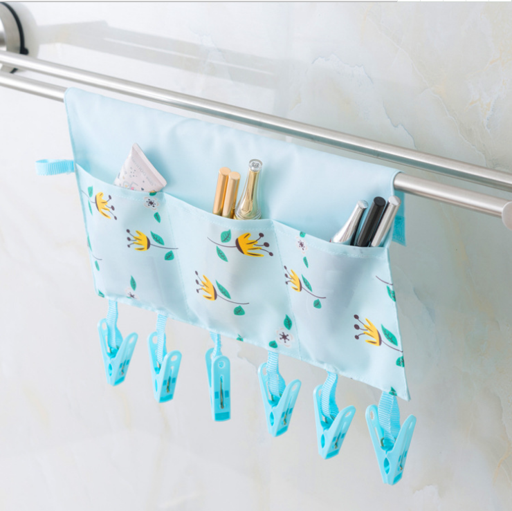 便携布艺衣架旅行可折叠浴室整理挂架 收纳挂袋70g