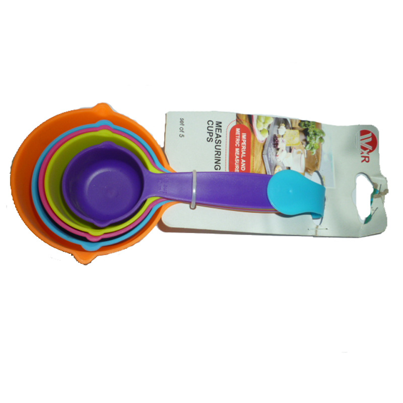 5PC套装塑料量勺-彩色 DIY烘焙量杯量勺