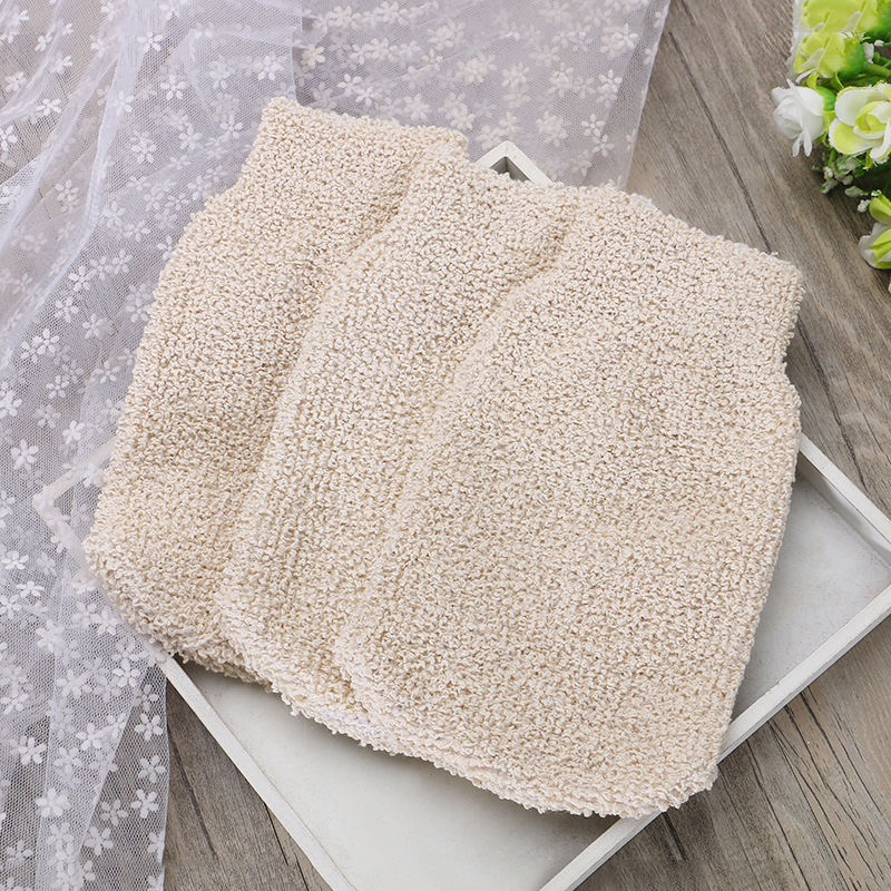 创意点麻无指沐浴手套家居沐浴搓澡巾双面两用洗澡手套厂家直销