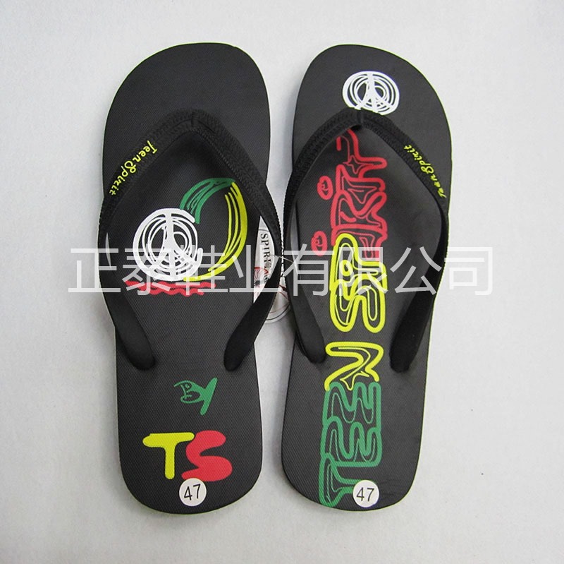 Custom-made oversized flip-flops for foreign trade, flat and anti-slip beach rubber flip-flops details Picture