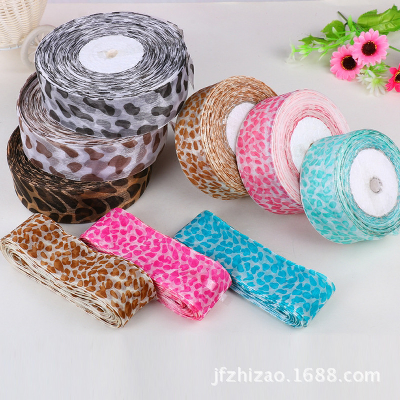Leopard Print Chiffon Tape In Stock Color Print Chiffon Tape Diy Handmade Gift Wrap Tape