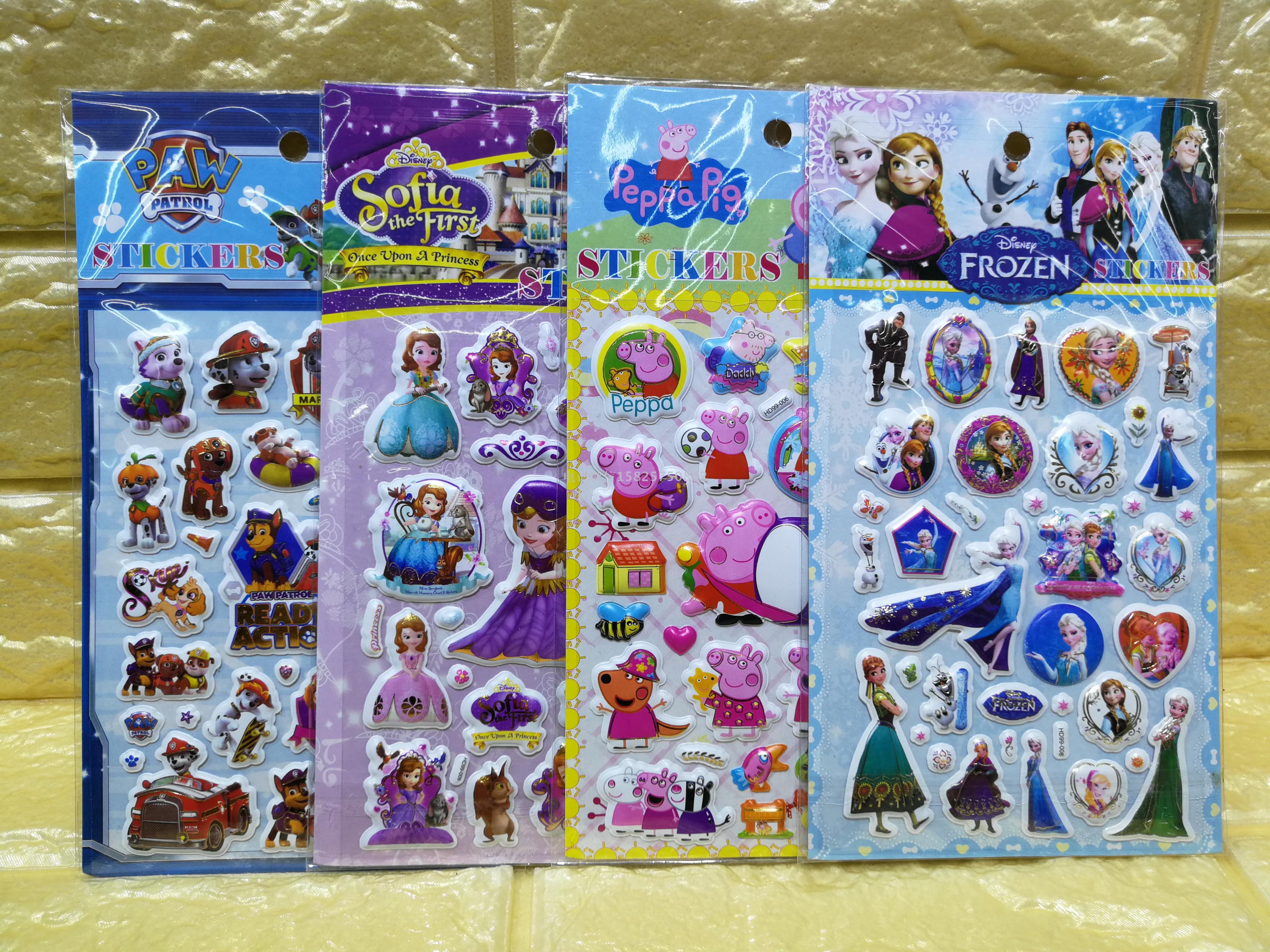 Jia Mei Paper Products Creative Craft Stickers HD99-18 New Best-selling Cartoon Korean version gilded bubble stickers/Three-dimensional stickers /PVC bubble stickers, children's stickers
