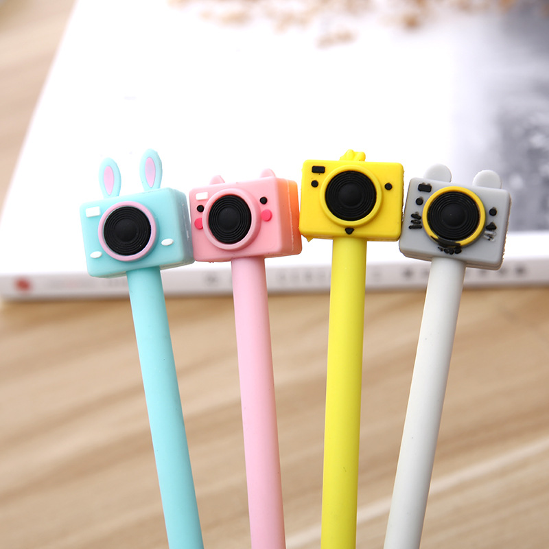 Cartoon creative super cute rabbit camera good-looking pen cute Korean pen black neutral pen signature pen wholesale
