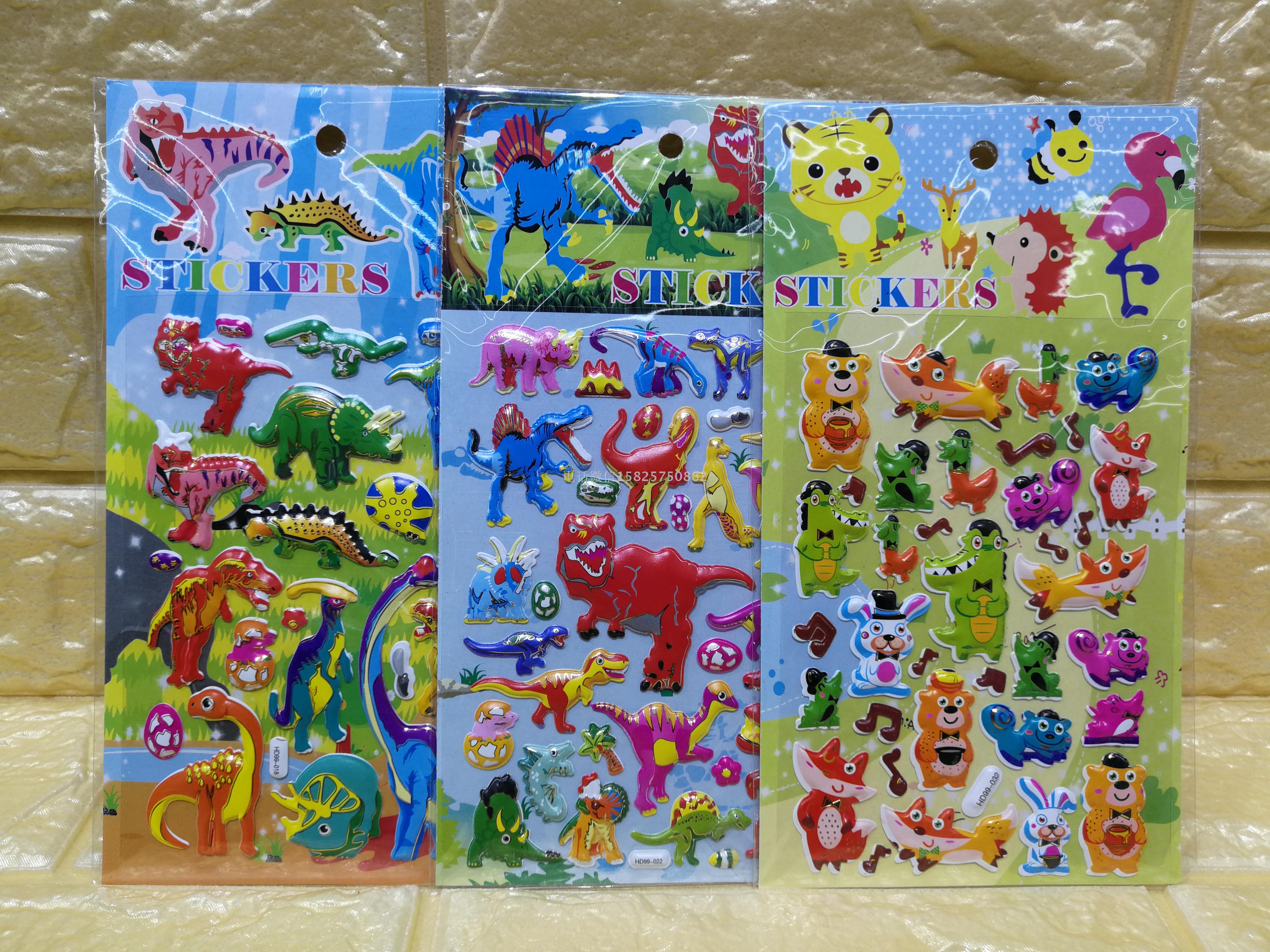 Jia Mei Paper Products Creative Craft Stickers HD99-18 New Best-selling Cartoon Korean version gilded bubble stickers/Three-dimensional stickers /PVC bubble stickers, children's stickers Application Scenario