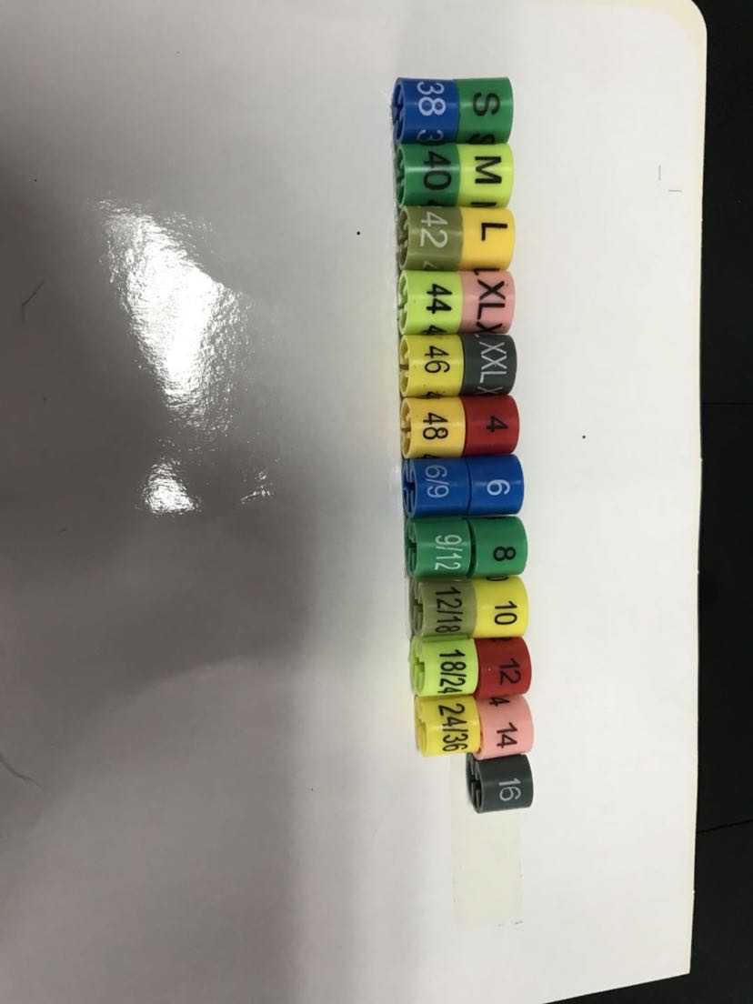 Size ring Size buckle Plastic label dress Size size ring colour buckle