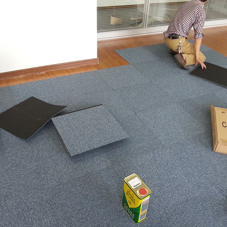 地垫pvc素色方块毯办公室拼接地毯 满铺 酒店宾馆组合地垫工程地毯图
