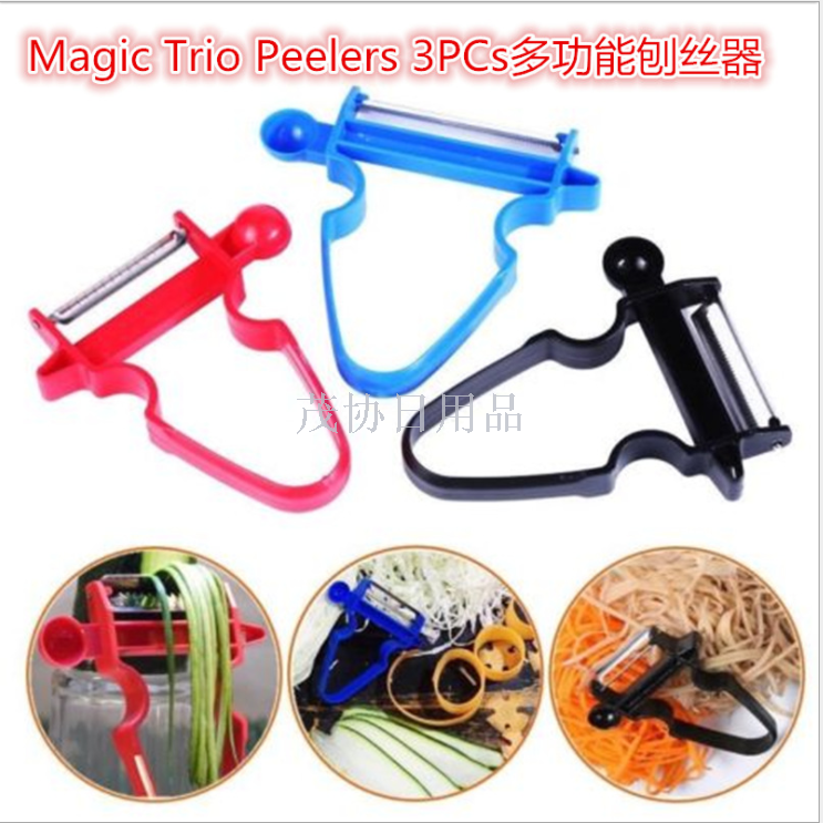 Magic Trio Peelers 3PCs Multi-functional Grater, vegetable cutter, and vegetable planer