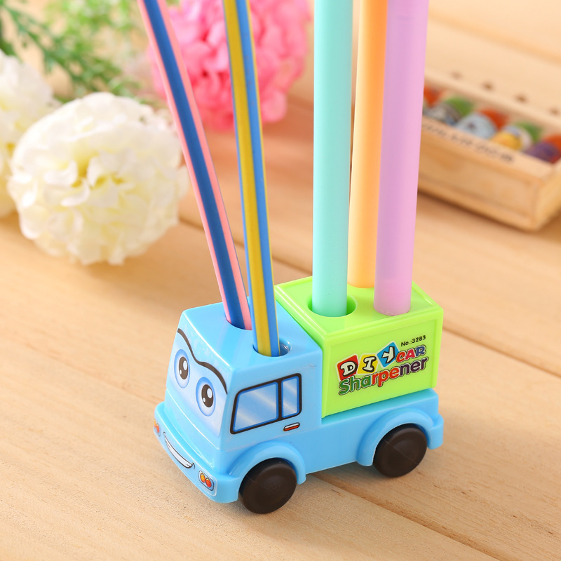 Creative Car pencil sharpener Pencil Sharpener Multi-function pencil winder Pencil sharpener Skewer Pencil sharpener Spinning student stationery Specification drawing