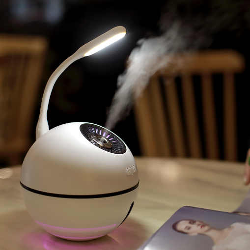USB mini space ball 4 en 1 humidificador de coche oficina humidificación ventilador luz banco de energía details Picture