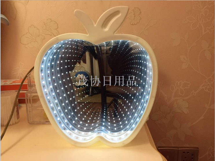 LED苹果圆形造型隧道灯 家装镜子装饰品 礼品小夜灯产品图