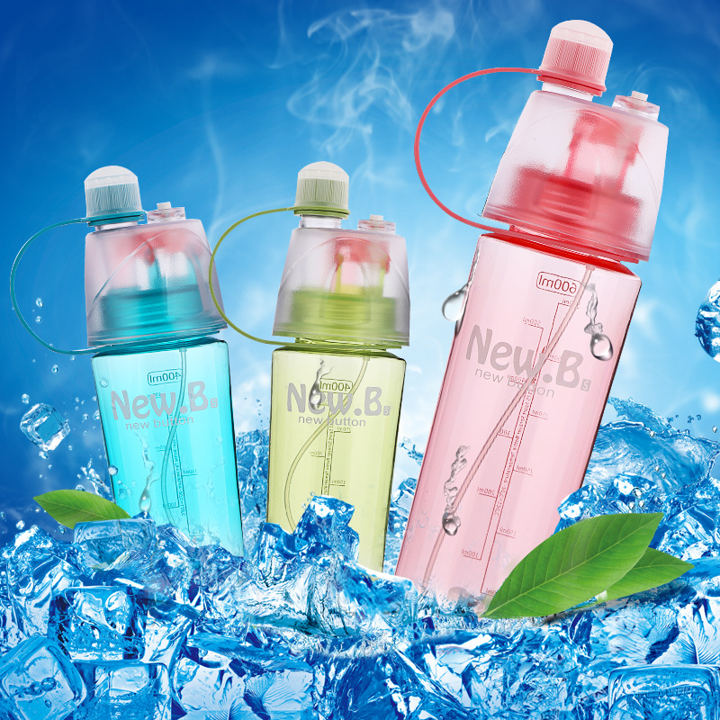 夏季喷雾水杯便携运动户外水壶创意随手杯子塑料个性学生水瓶产品图