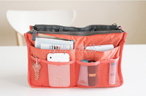 Thickened double zipper double layer bag with middle belt, multi-purpose storage bag