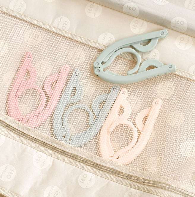 便携旅行折叠衣架 户外旅行多功能魔术晒衣架晾衣架 塑料防滑衣架细节图