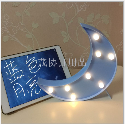 Night light Creative night light multi-letter LED symbol light letter light Moon shape light
