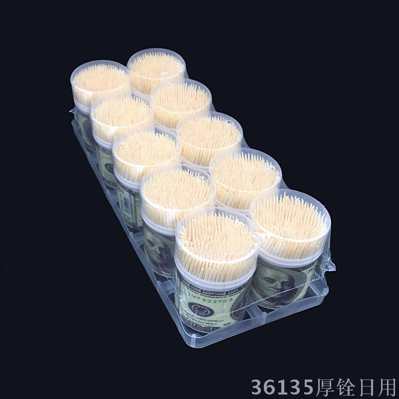 Medium And High Grade Bamboo Toothpick Wholesale Dollar Printing Environmental Protection Plastic Cans Specification drawing