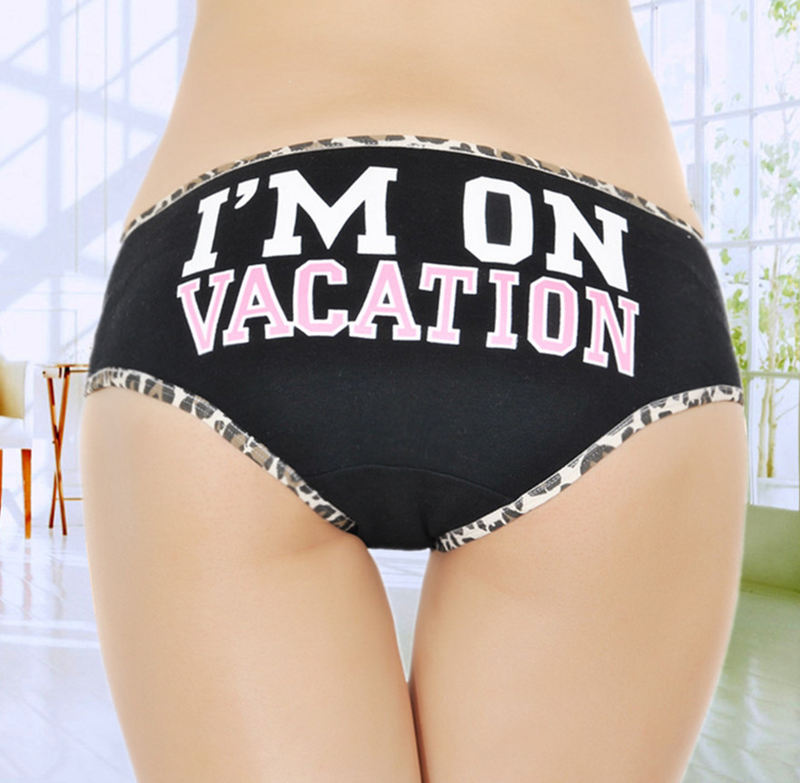 Yiwu Selection Xianyi English side ladies underwear cotton letters foreign trade ladies sex underwear