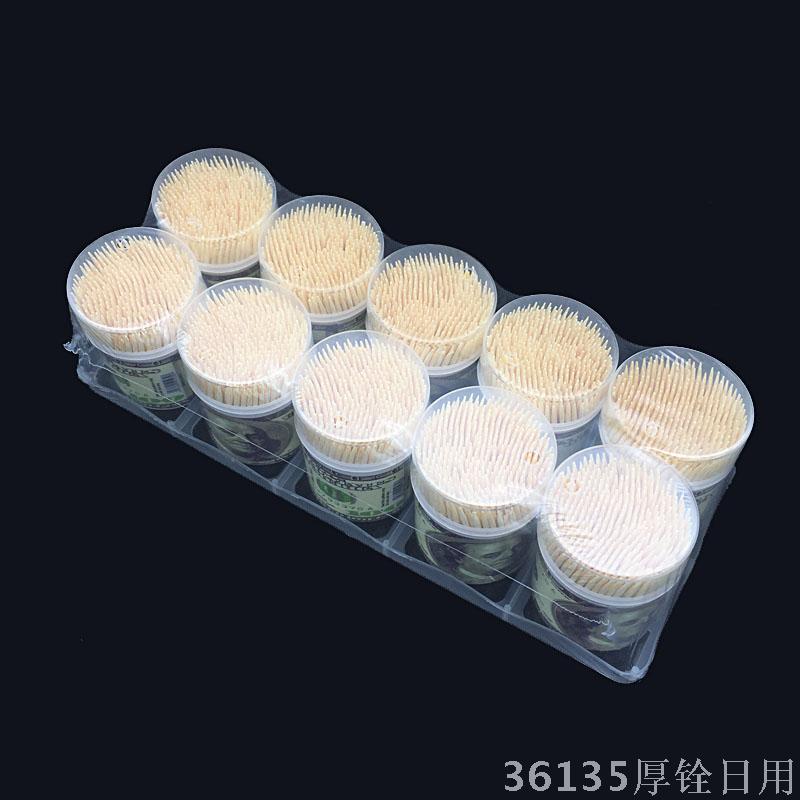 Medium And High Grade Bamboo Toothpick Wholesale Dollar Printing Environmental Protection Plastic Cans details Picture
