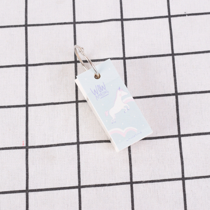 Qingmi Unicorn Word Card Word Book Loose-Leaf Unicorn Sticky Notes details Picture