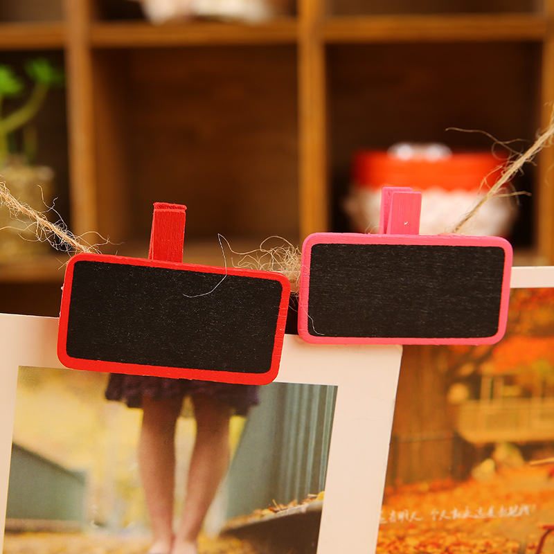 Exquisite handmade diy color blackboard clips, high-quality wooden handicrafts, special photo clips, restaurant decoration supplies details Picture