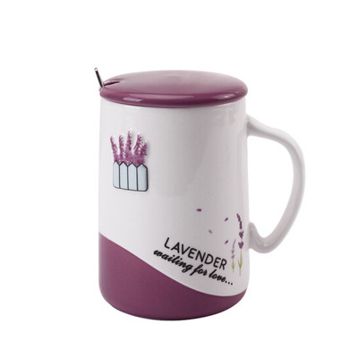 zakka's creative new lavender fresh ceramic cup, daily-use colored glaze cup, country-style gift water cup Application Scenario