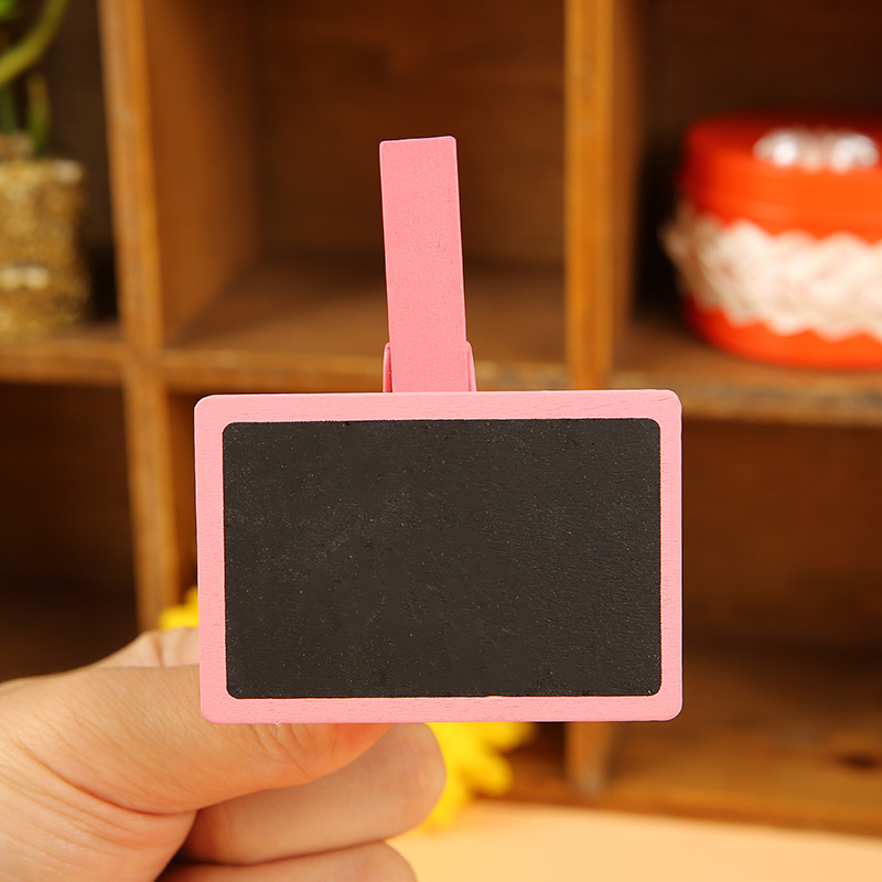 Exquisite colorful mini blackboard wooden clips, fashionable photo holders, creative handcrafted wooden handicrafts, best-selling items Specification image