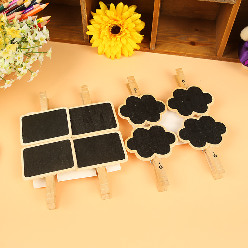 Creative little cloud mini blackboard clip, exquisite handcrafted wooden photo clip, fashionable coffee house decoration